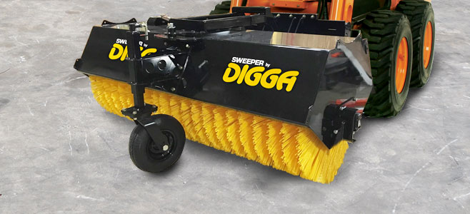 Commercial Grade Sweeper Broom Solutions for Skid Steer Loaders - Digga North America