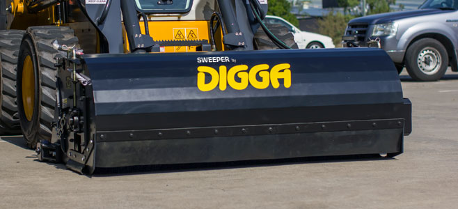 Commercial Grade Sweeper Broom Solutions for Skid Steer Loaders - Digga North America