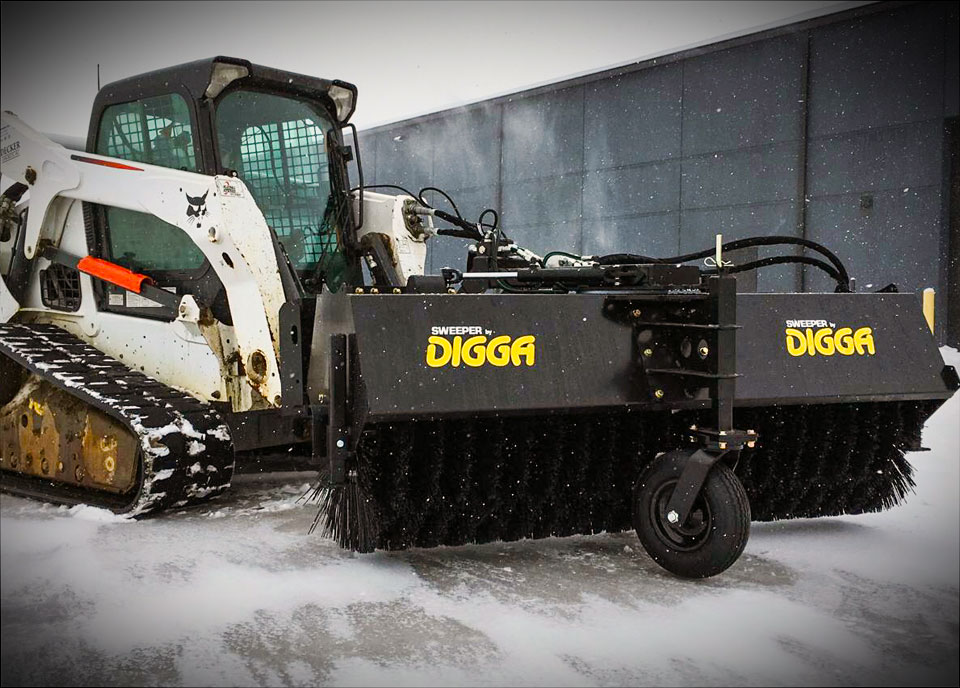 Digga Skid Steer Angle Broom Attachment