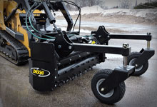 Mini loader with a Digga Mini Soil Conditioner.