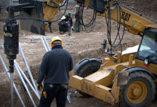 Telehandler with a Digga Piling drive.